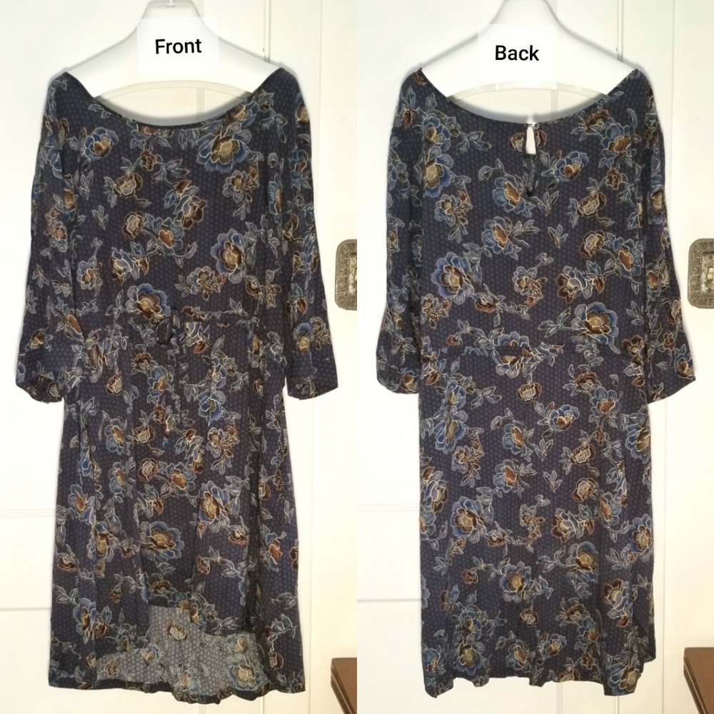 High-low hem Dress with Drawstring Waist Sz 30W